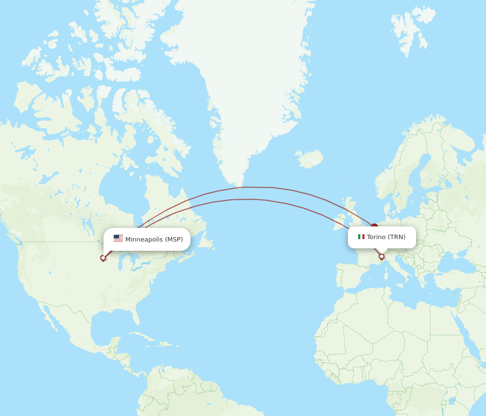 TRN-MSP flight routes