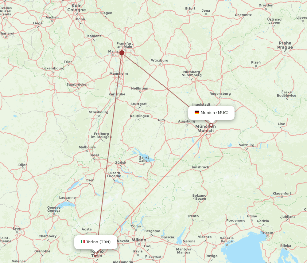 TRN-MUC flight routes