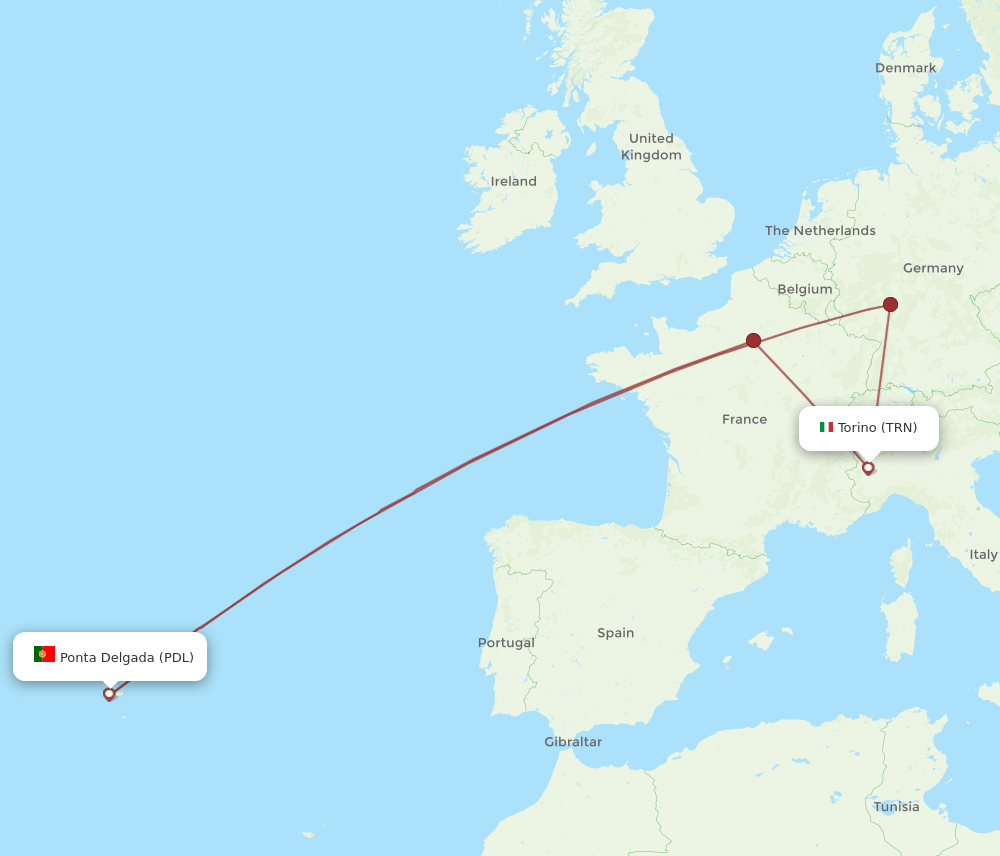 TRN-PDL flight routes