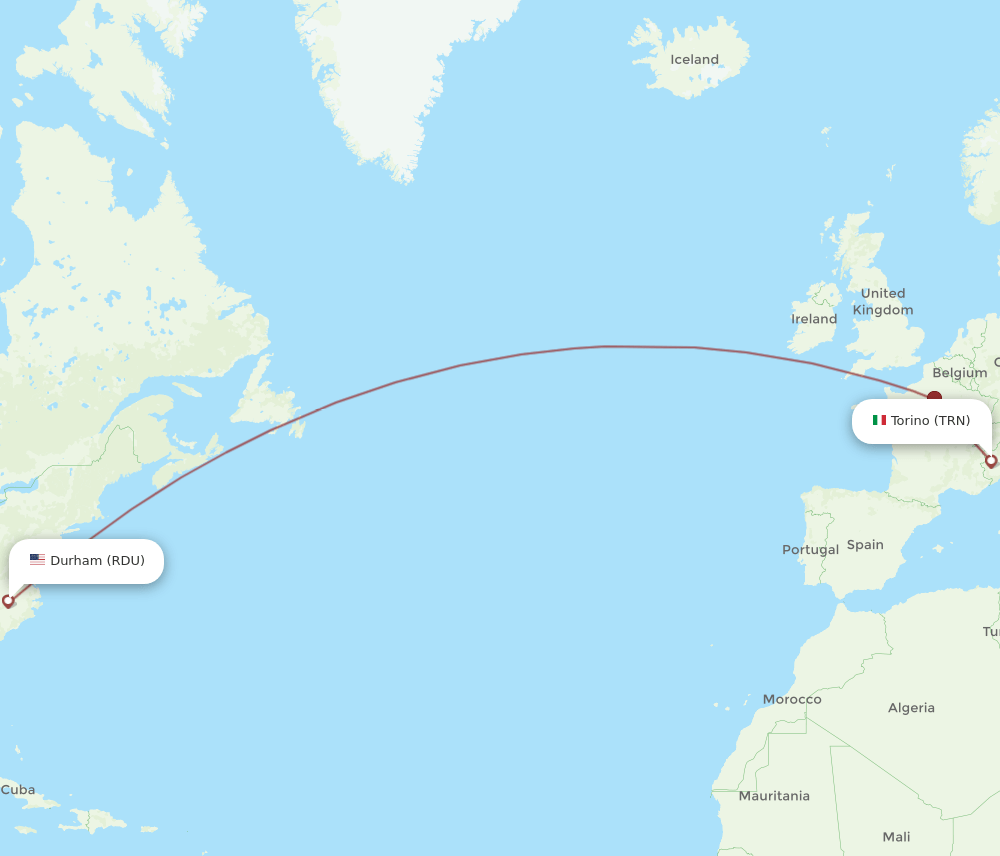 TRN-RDU flight routes