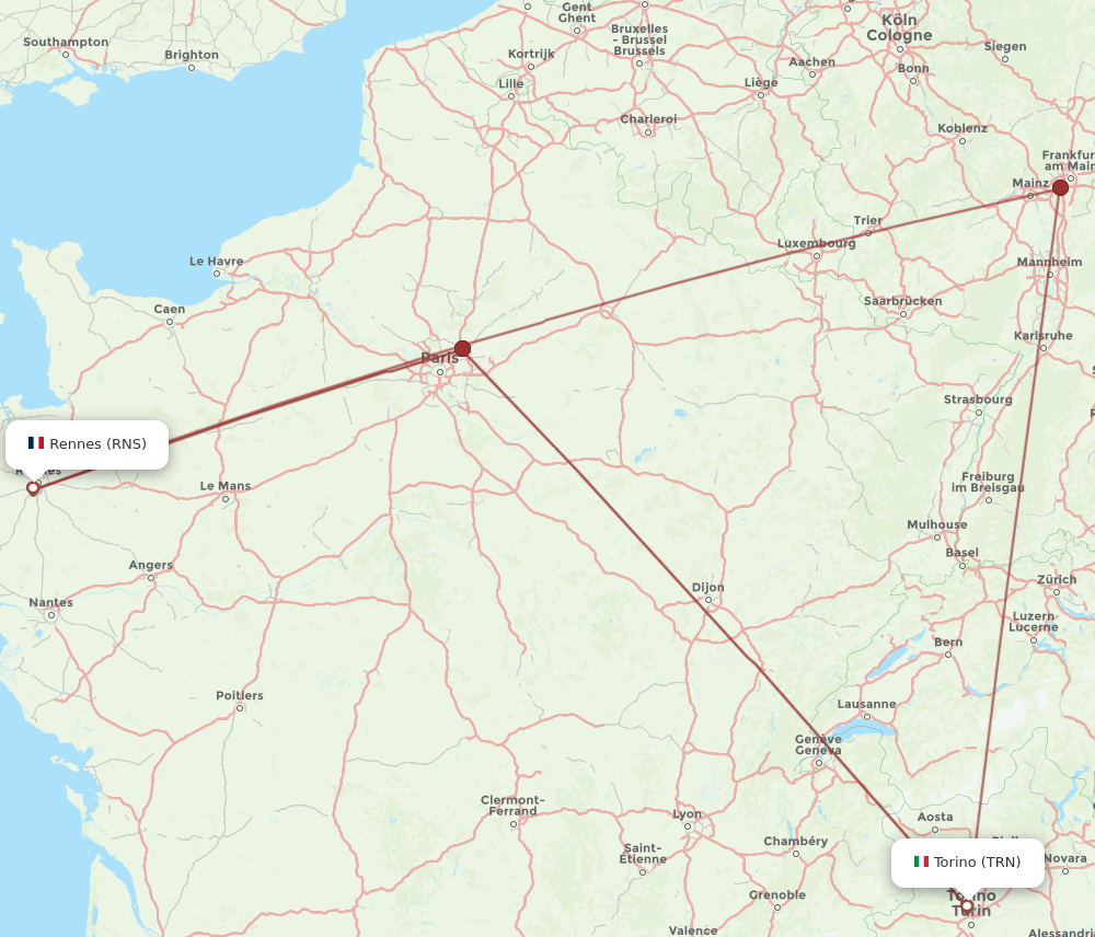 TRN-RNS flight routes