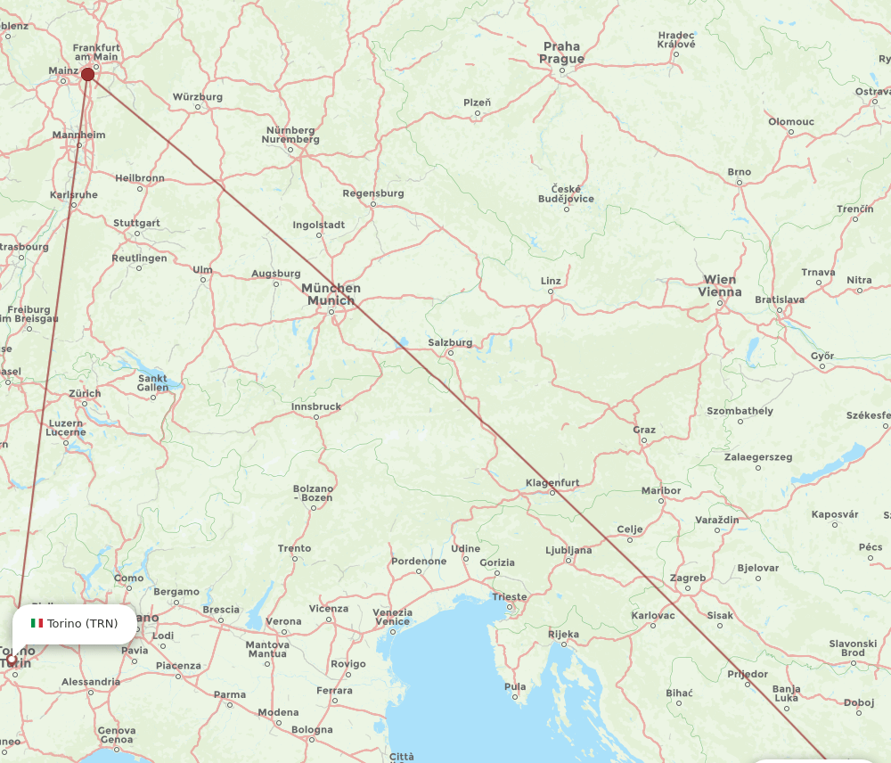 TRN to SJJ flights and routes map