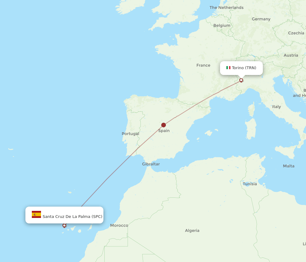 TRN-SPC flight routes