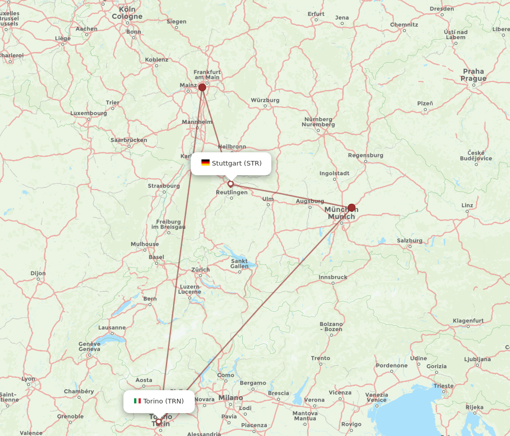 TRN-STR flight routes