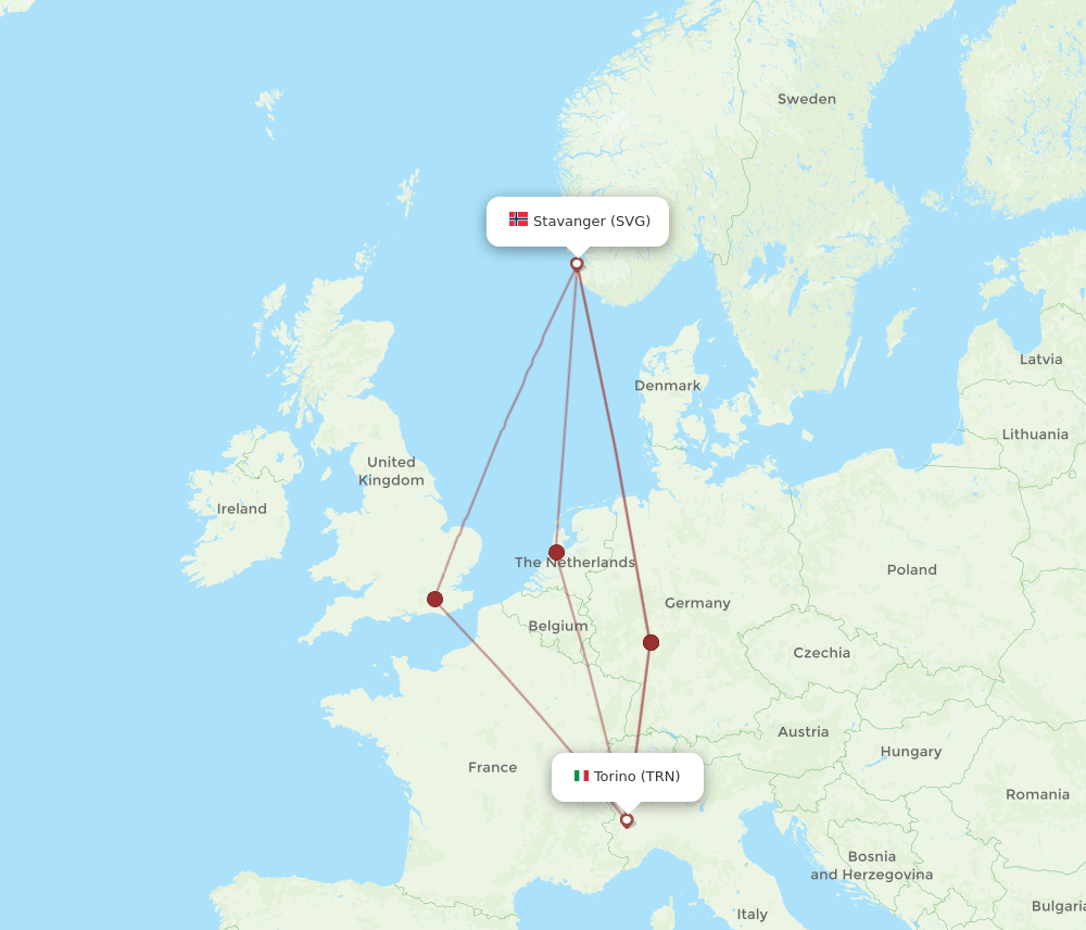 TRN-SVG flight routes