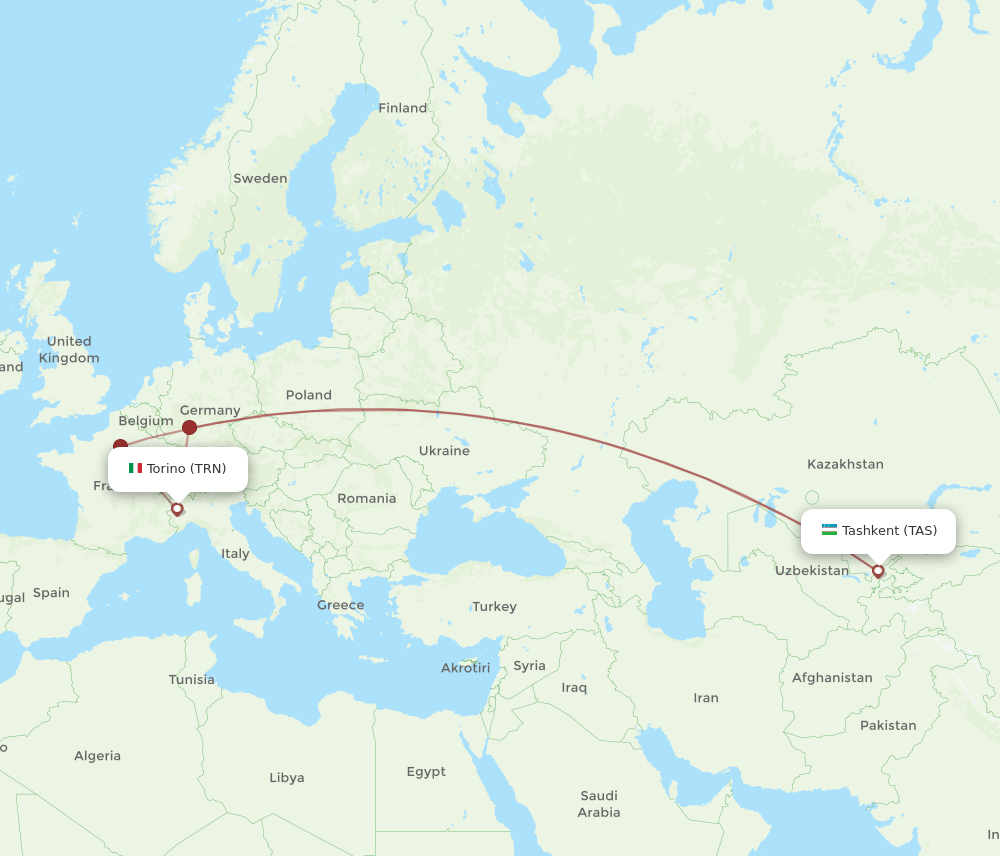 TRN-TAS flight routes