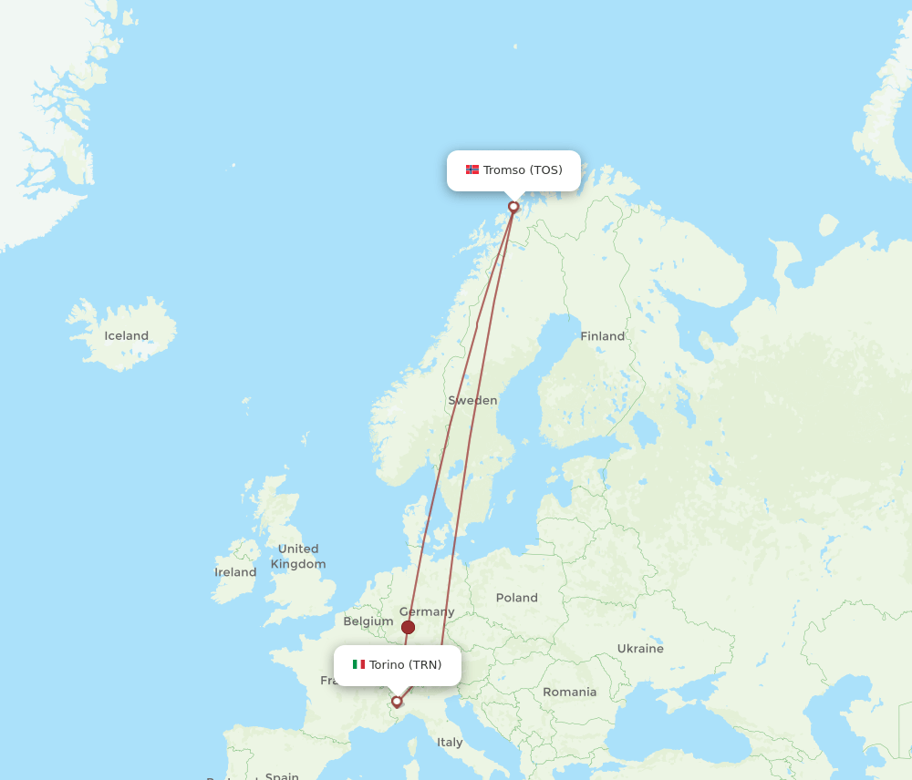 TRN-TOS flight routes