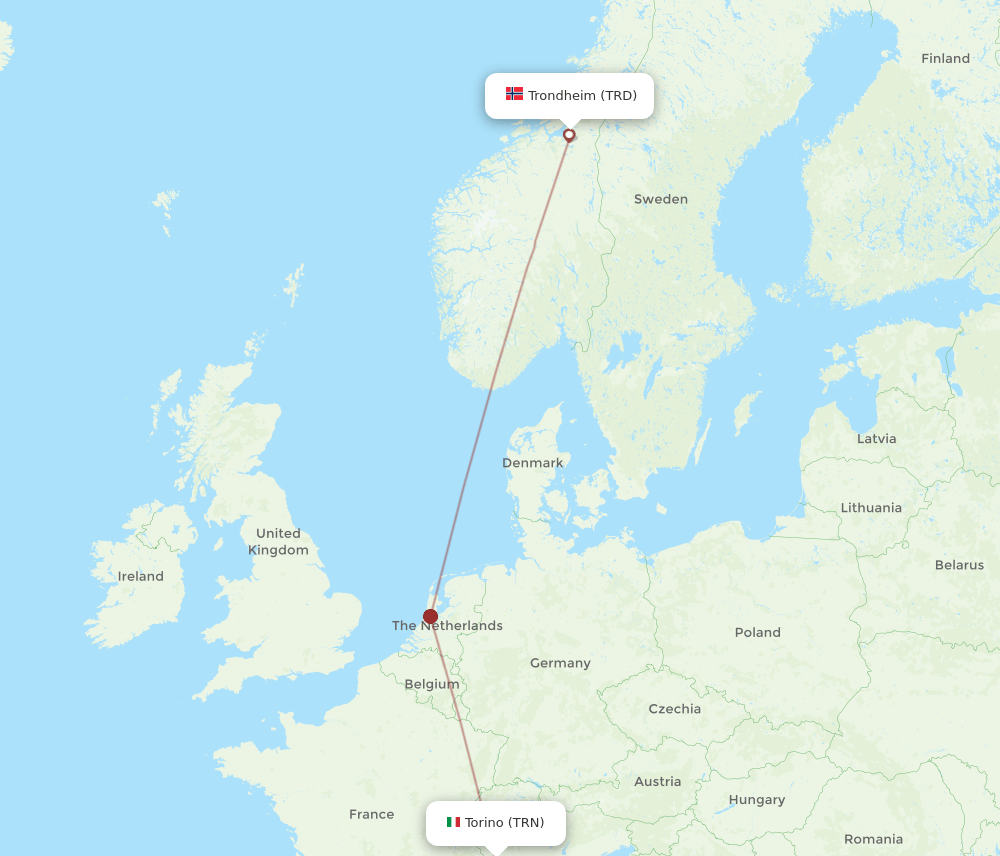 TRN-TRD flight routes