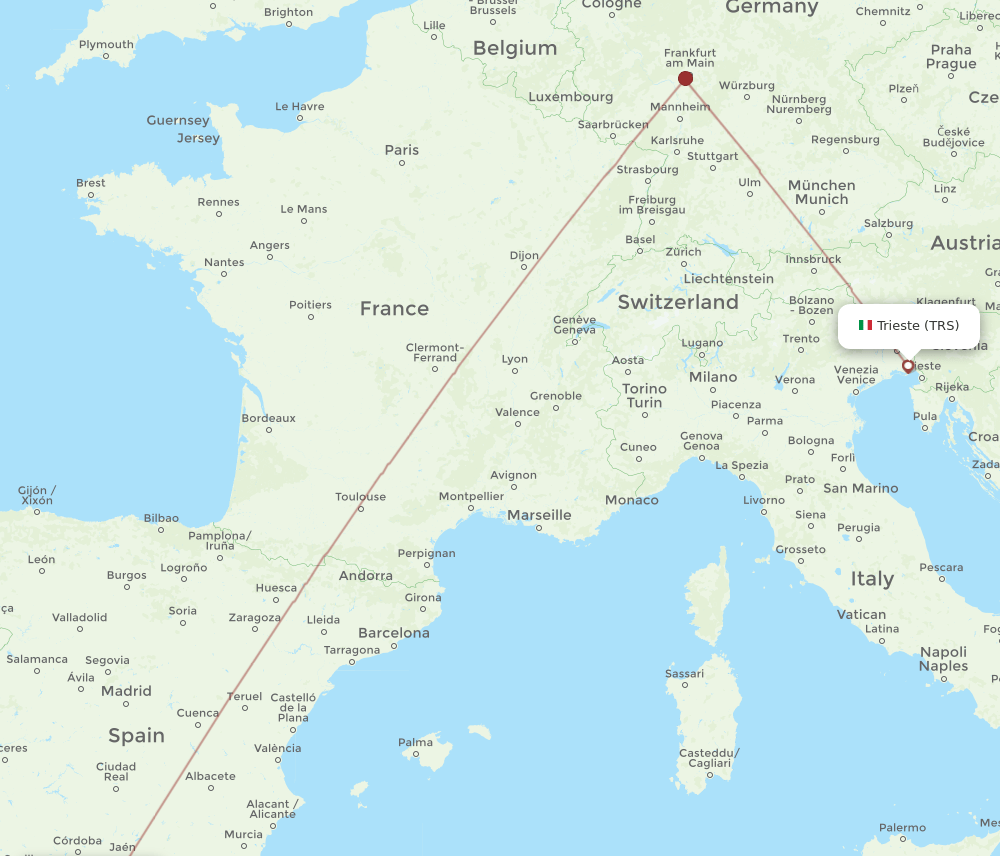 TRS-AGP flight routes