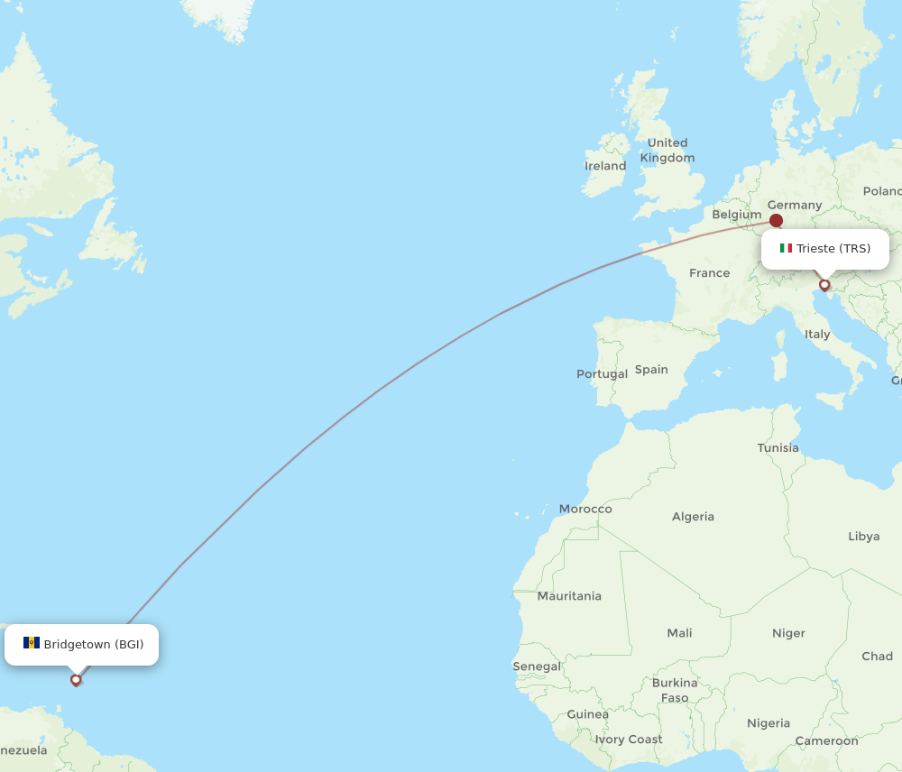 TRS-BGI flight routes