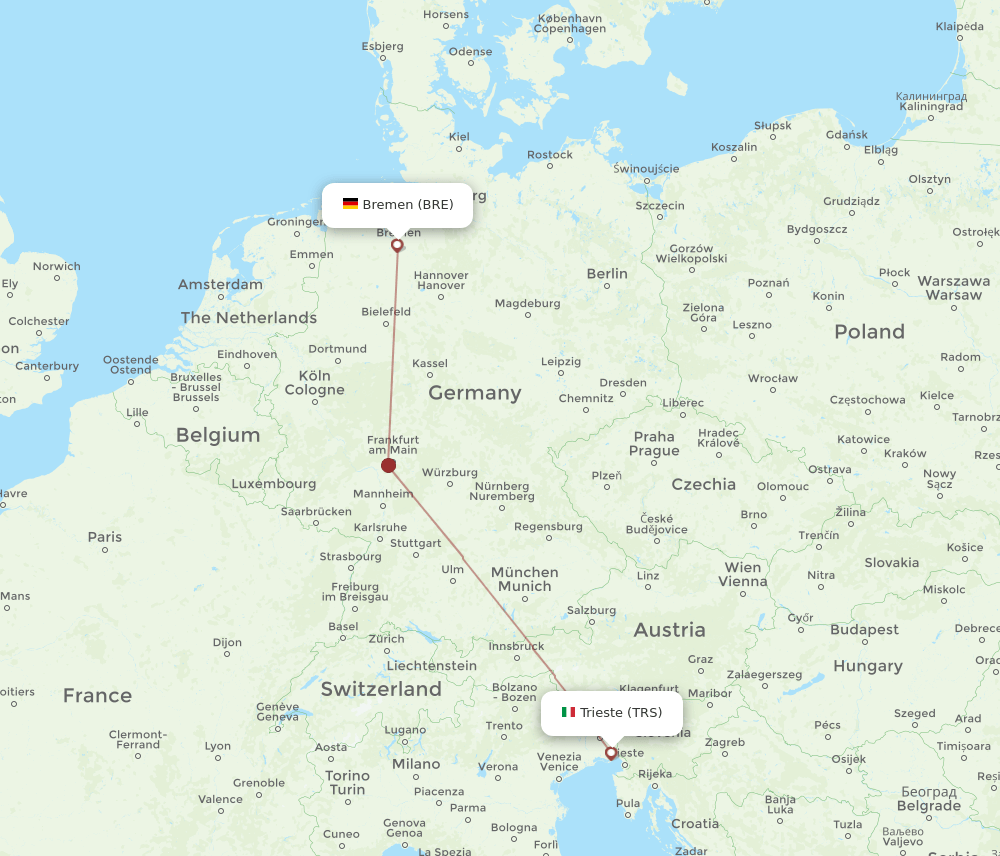 TRS-BRE flight routes