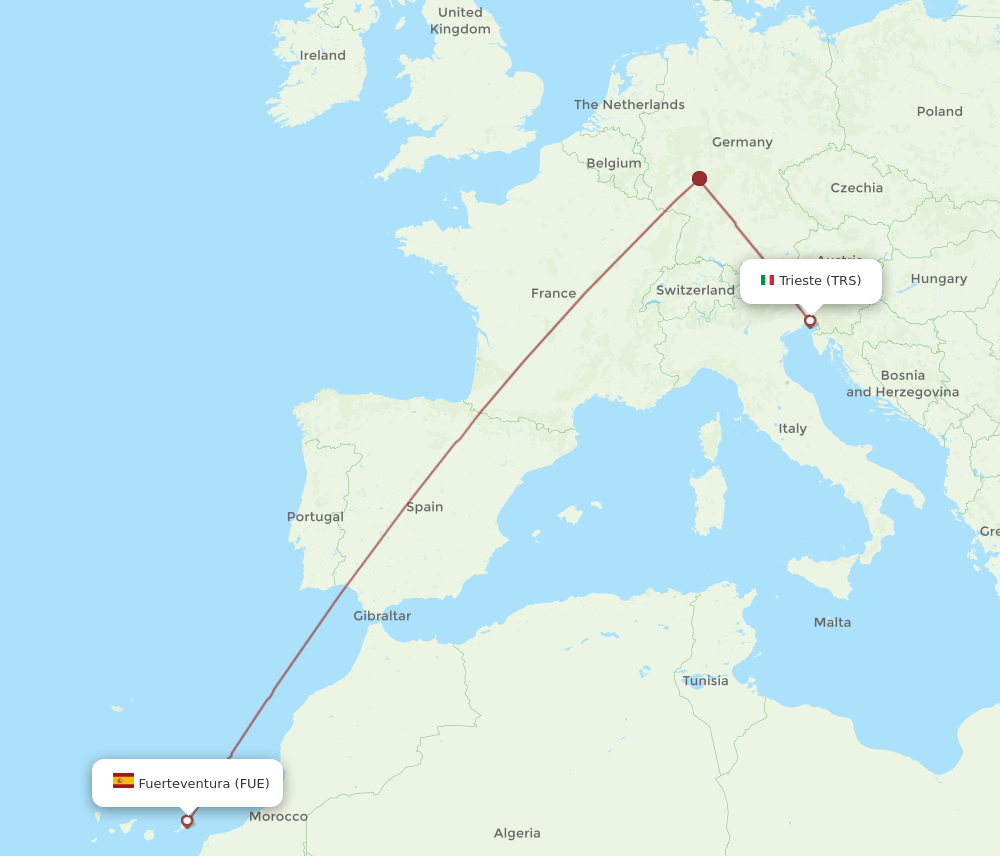 TRS-FUE flight routes