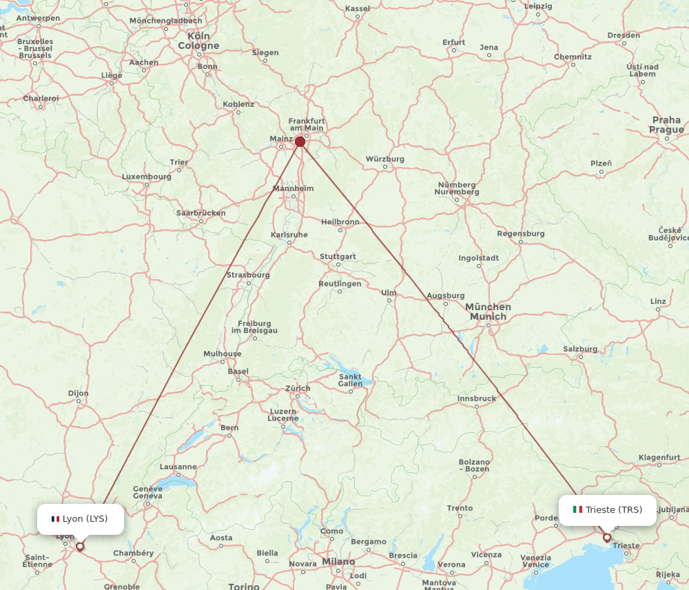 TRS-LYS flight routes