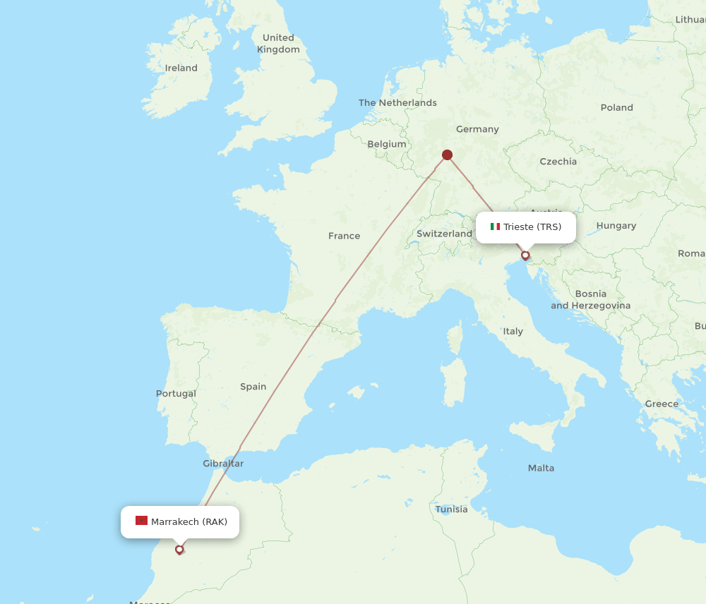 TRS-RAK flight routes