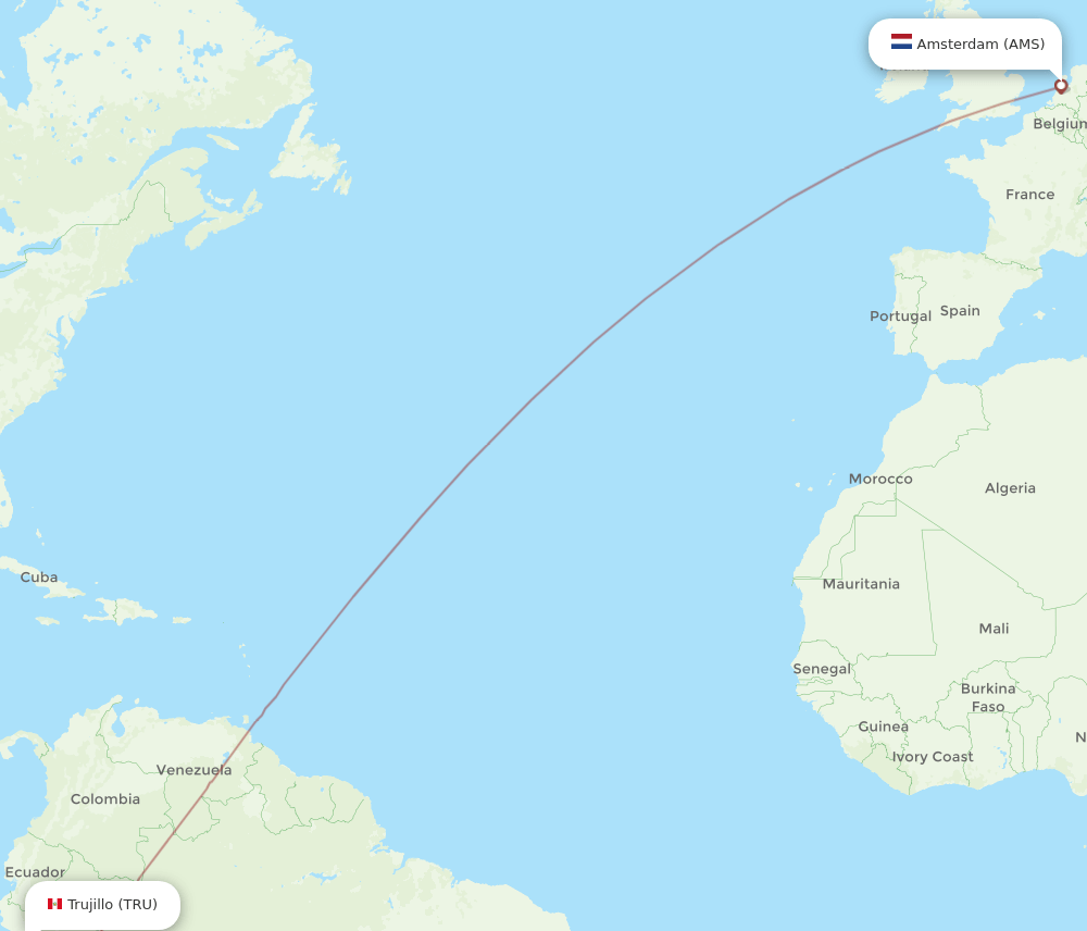 TRU-AMS flight routes