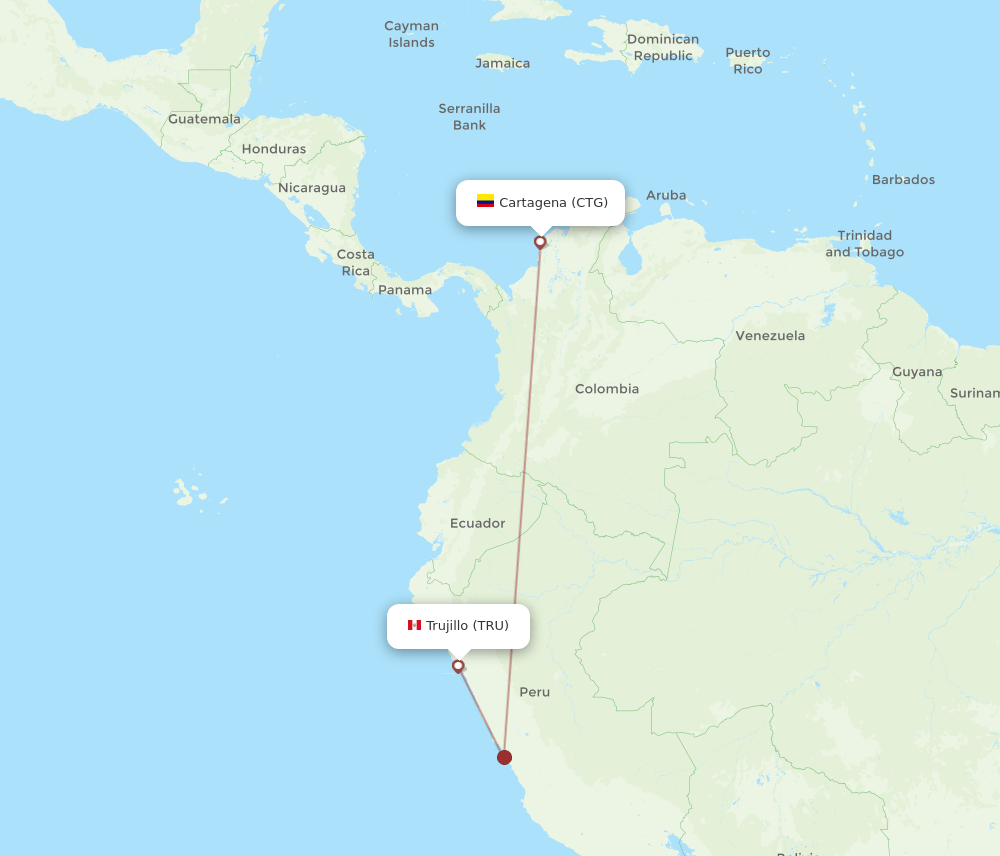 TRU-CTG flight routes
