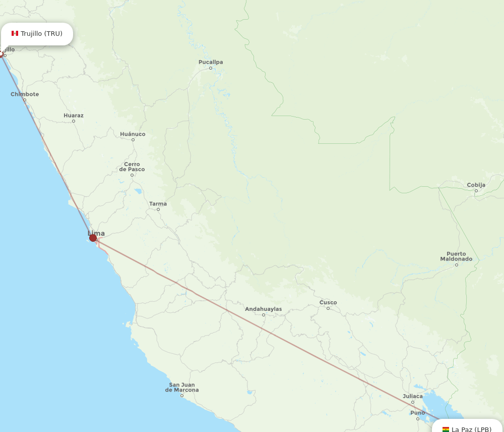 TRU to LPB flights and routes map