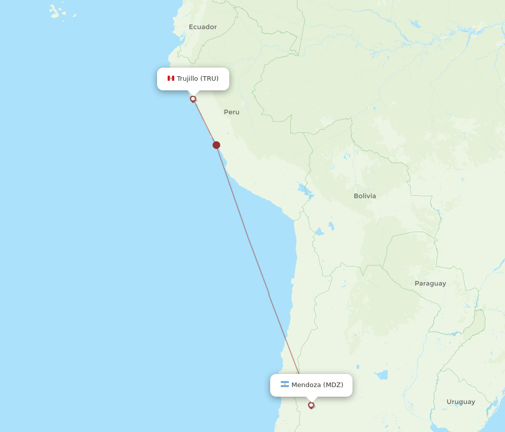 TRU-MDZ flight routes