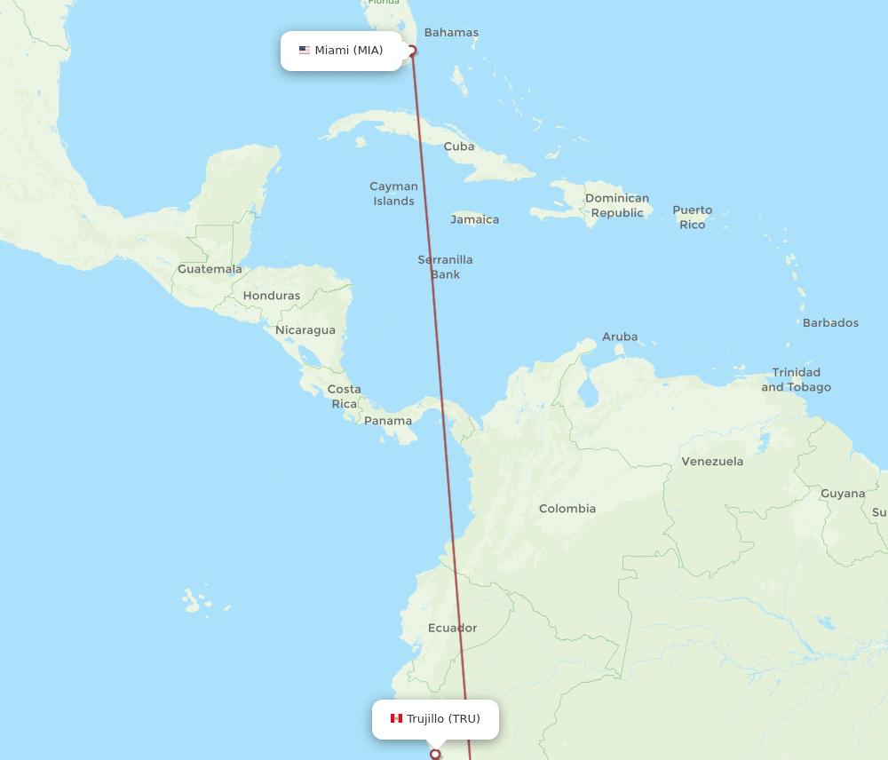 TRU-MIA flight routes