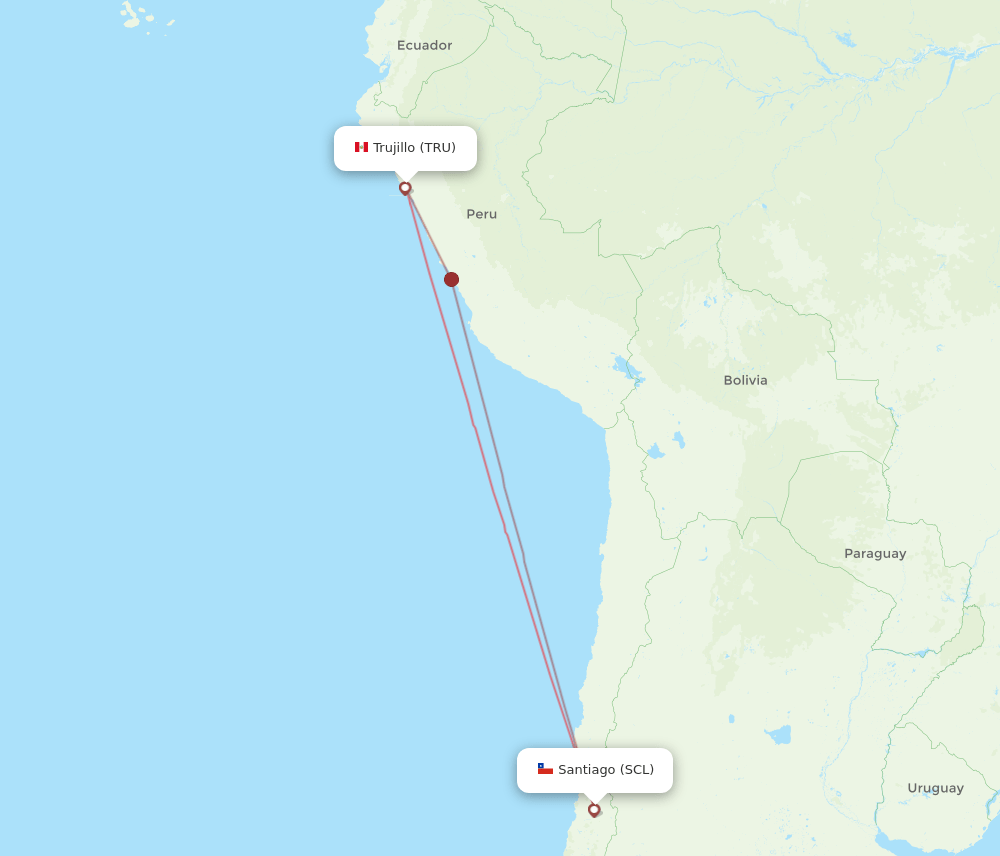 TRU to SCL flights and routes map