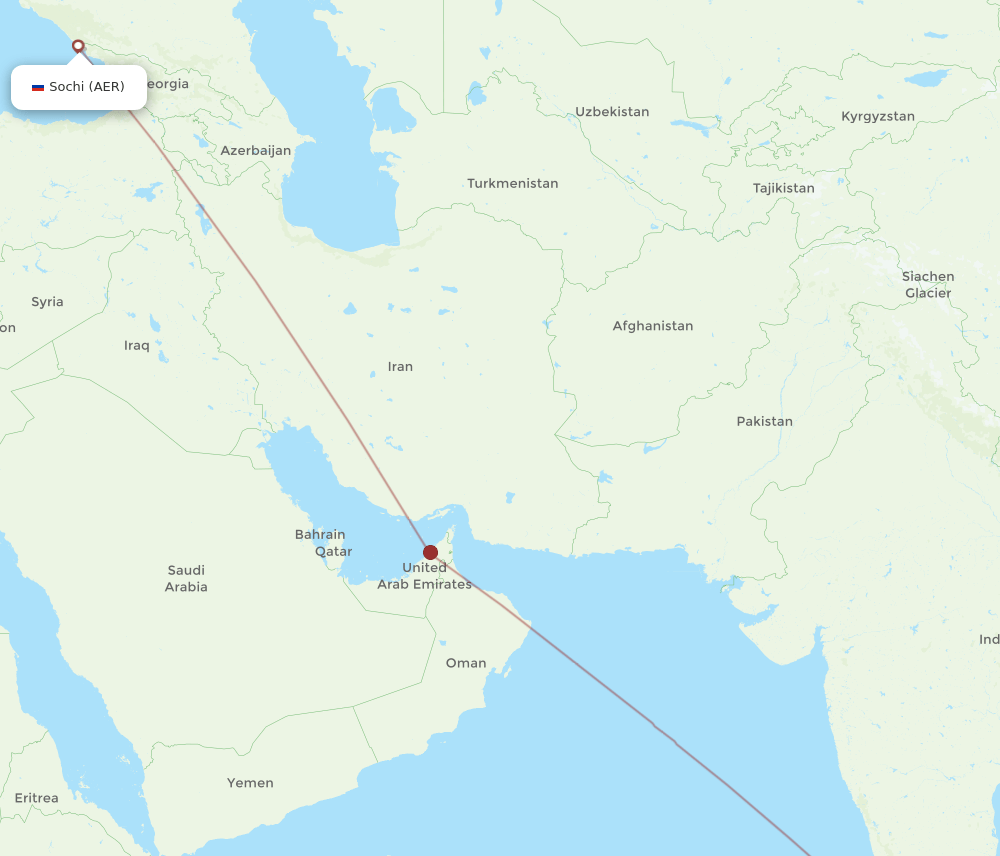 TRV-AER flight routes