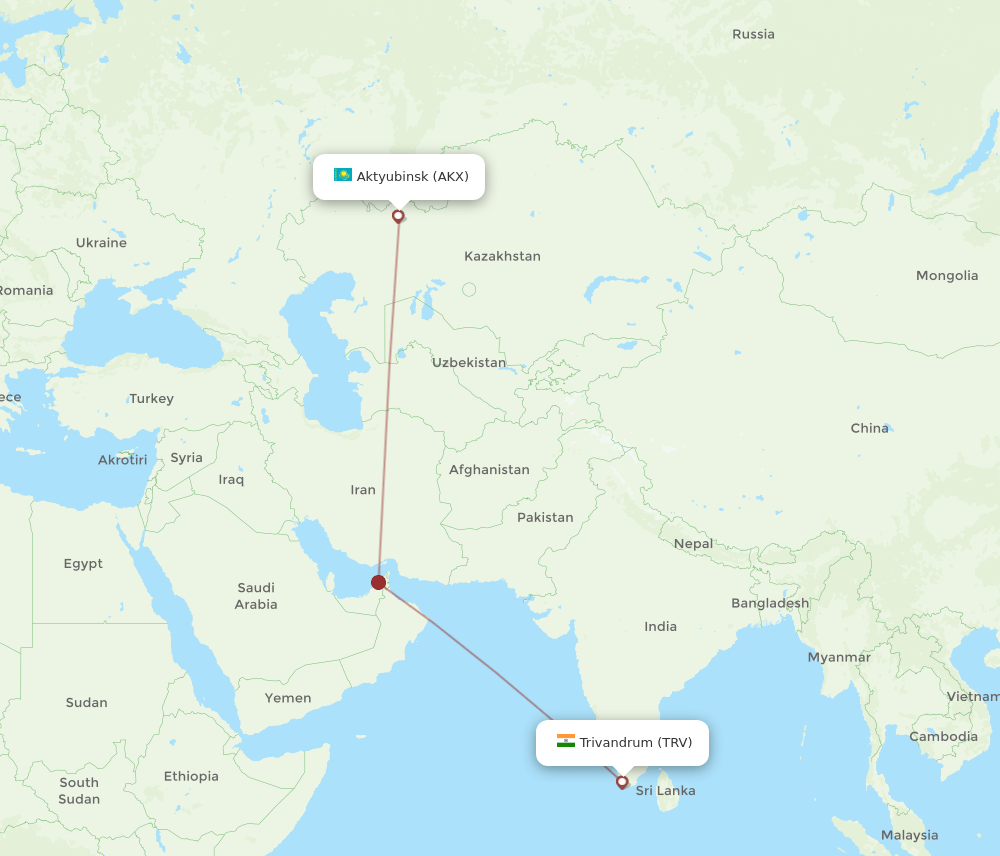 TRV-AKX flight routes