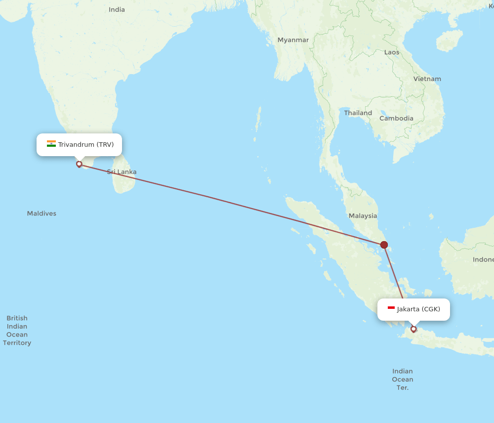 TRV-CGK flight routes