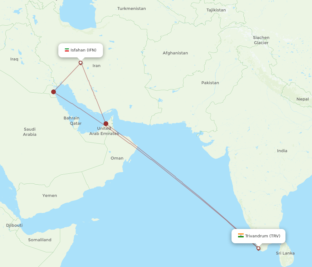 TRV-IFN flight routes