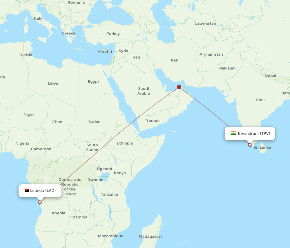 TRV-LAD flight routes