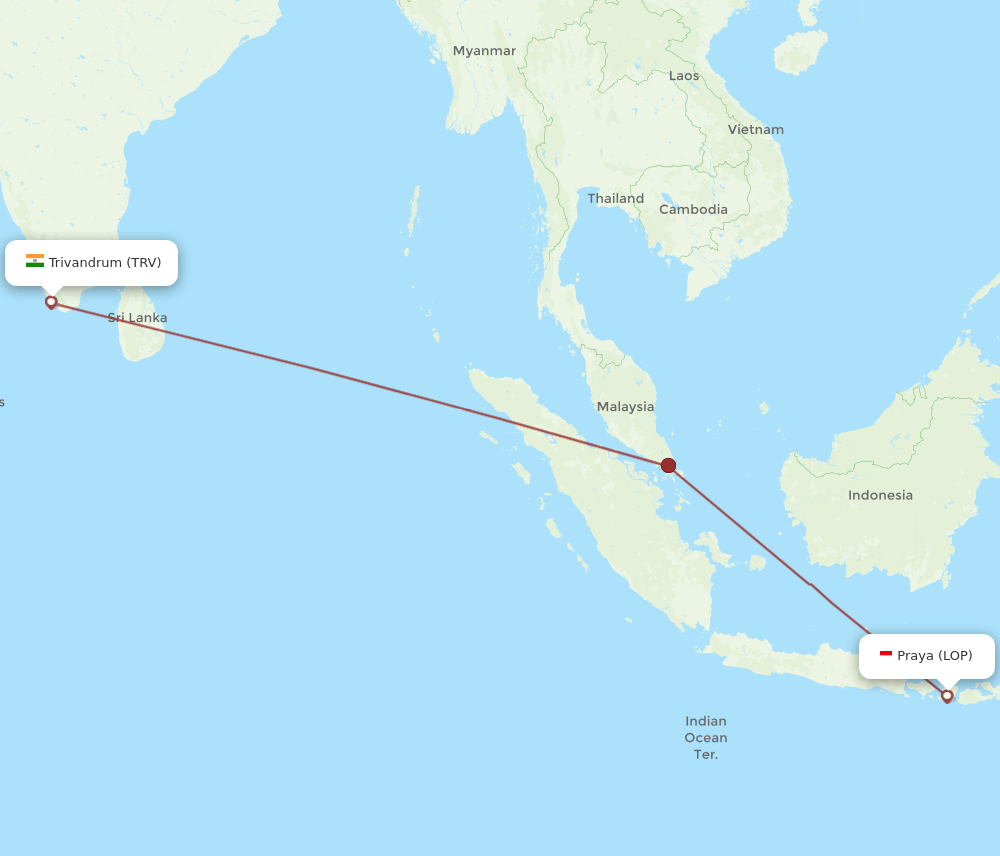 TRV-LOP flight routes