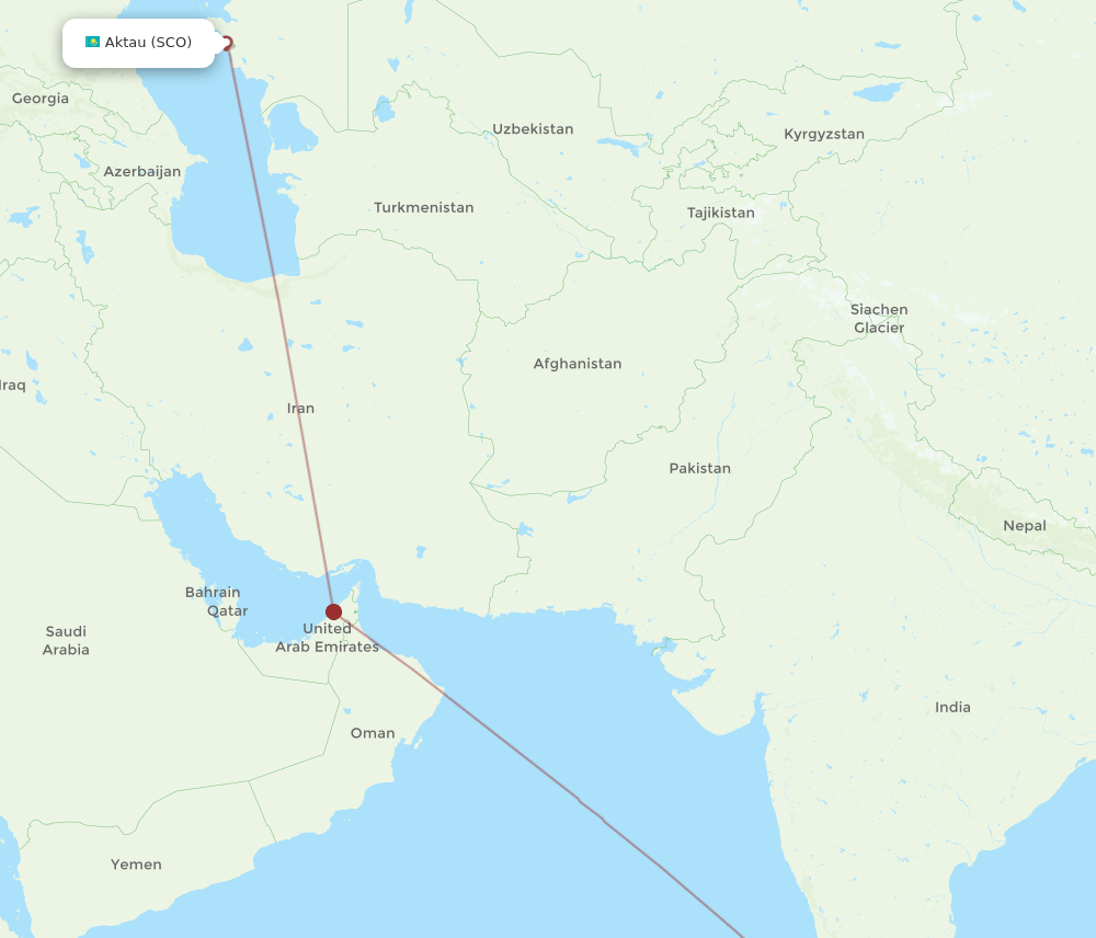 TRV-SCO flight routes