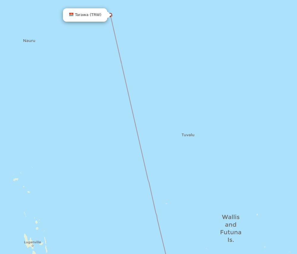 TRW to SUV flights and routes map