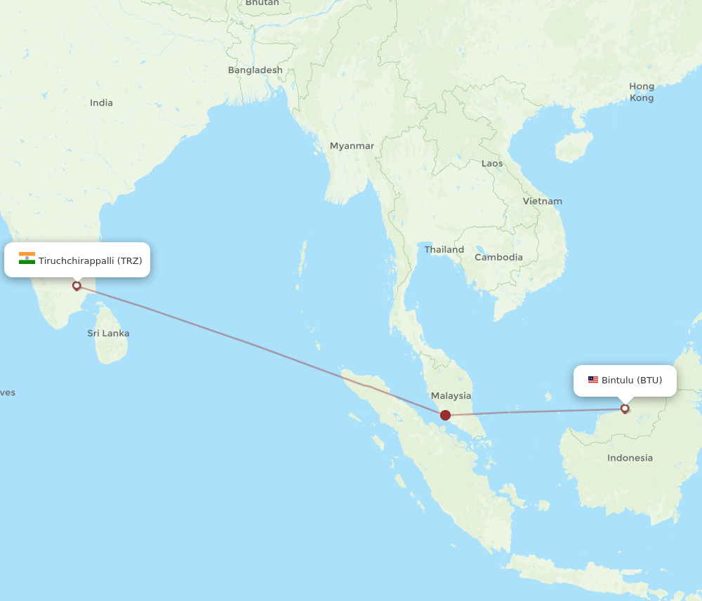 TRZ-BTU flight routes