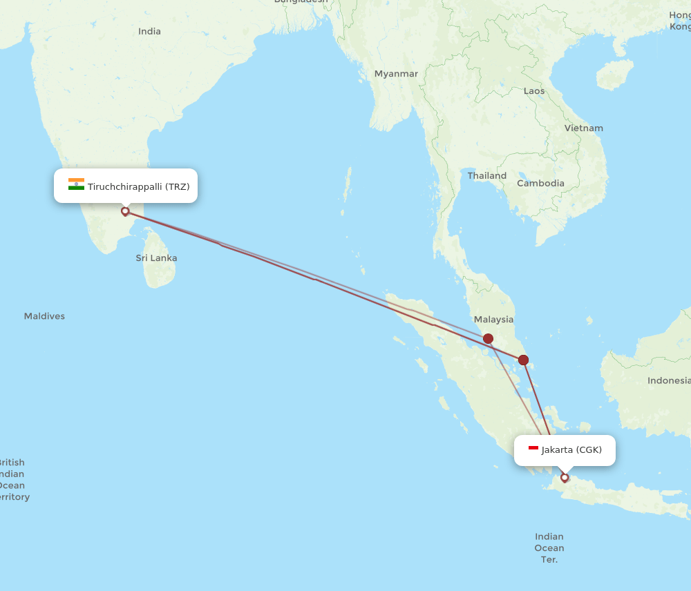 TRZ-CGK flight routes