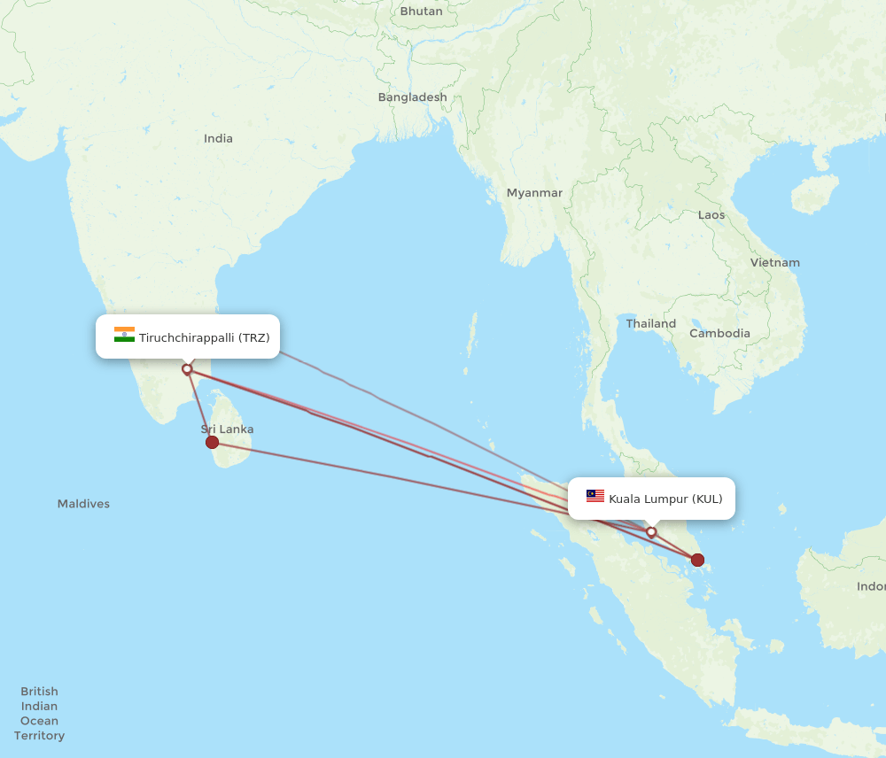 TRZ-KUL flight routes