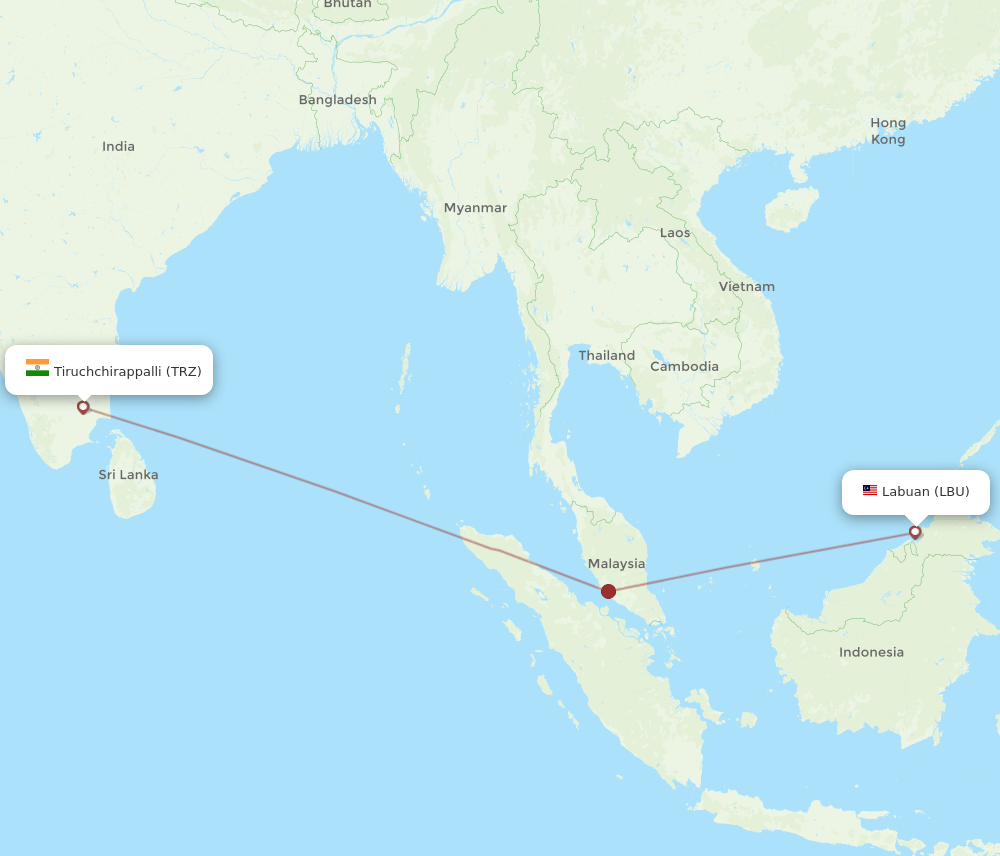 LBU to TRZ flights and routes map