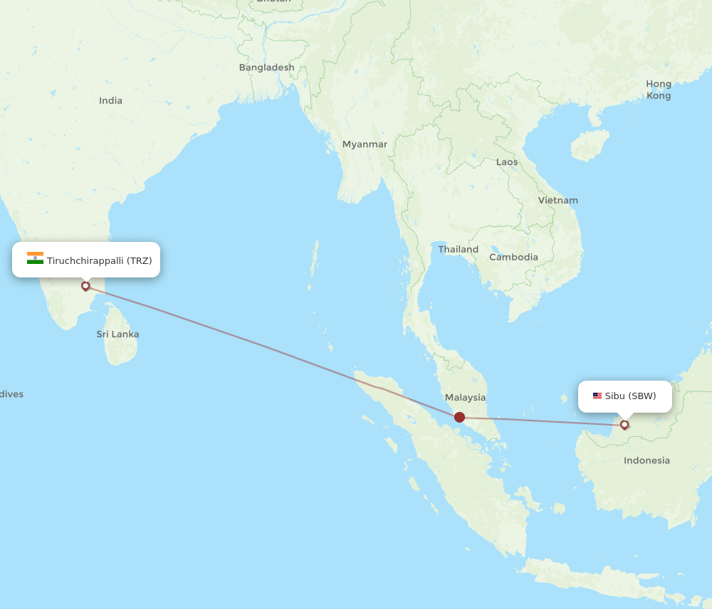 TRZ-SBW flight routes