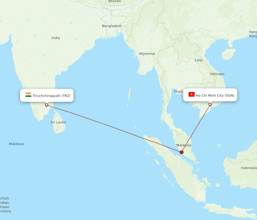 TRZ-SGN flight routes