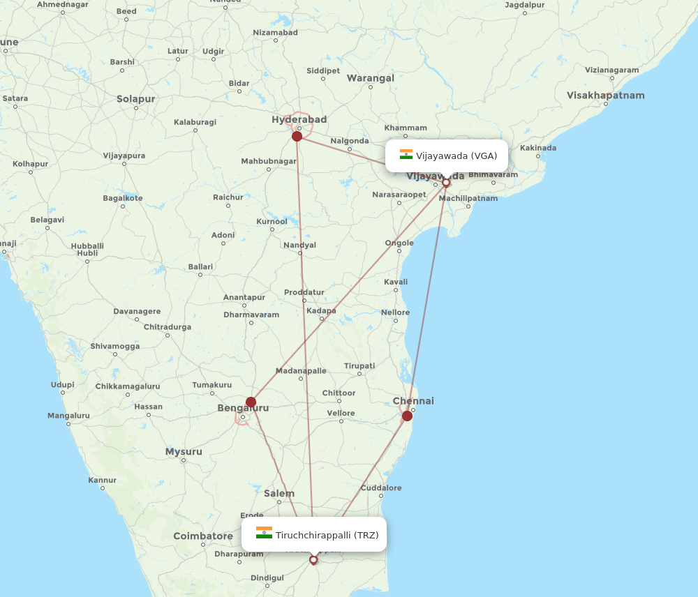 TRZ-VGA flight routes