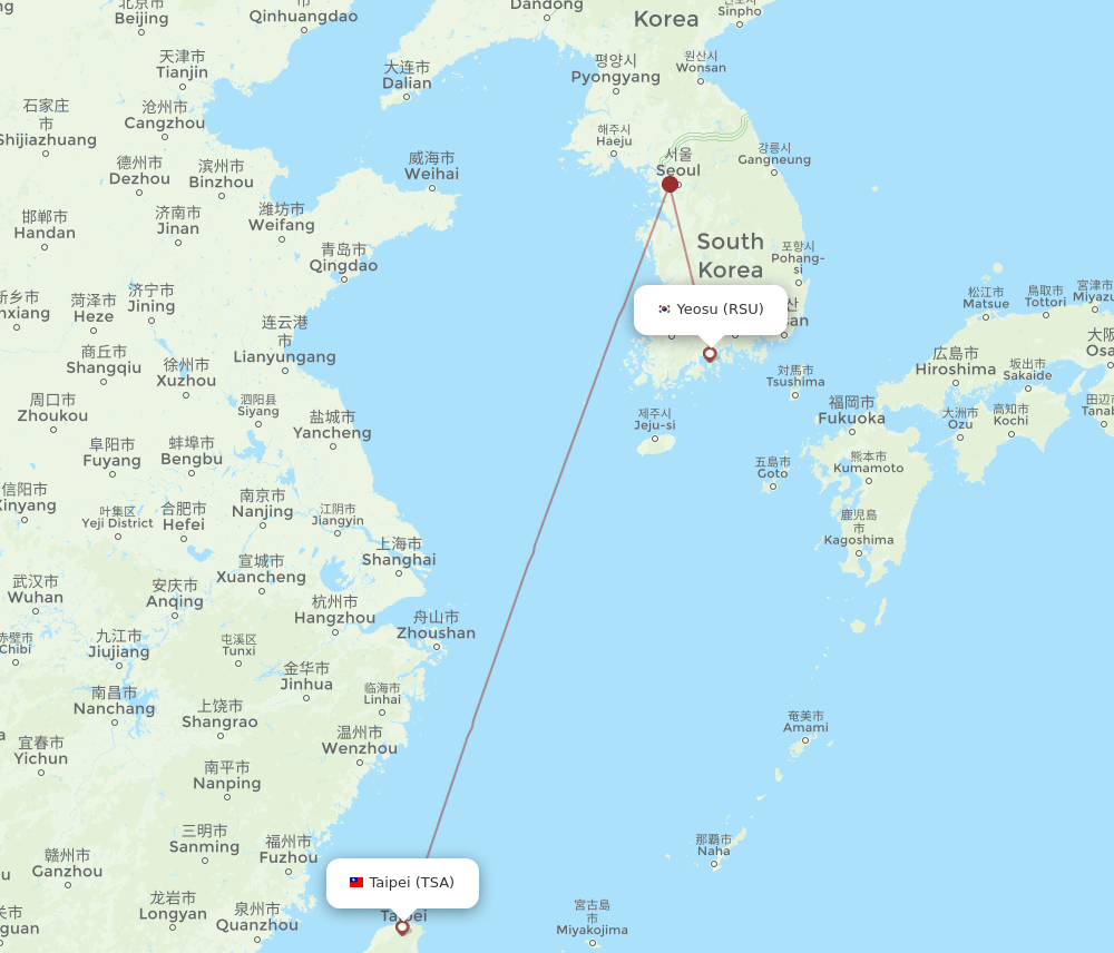 TSA-RSU flight routes