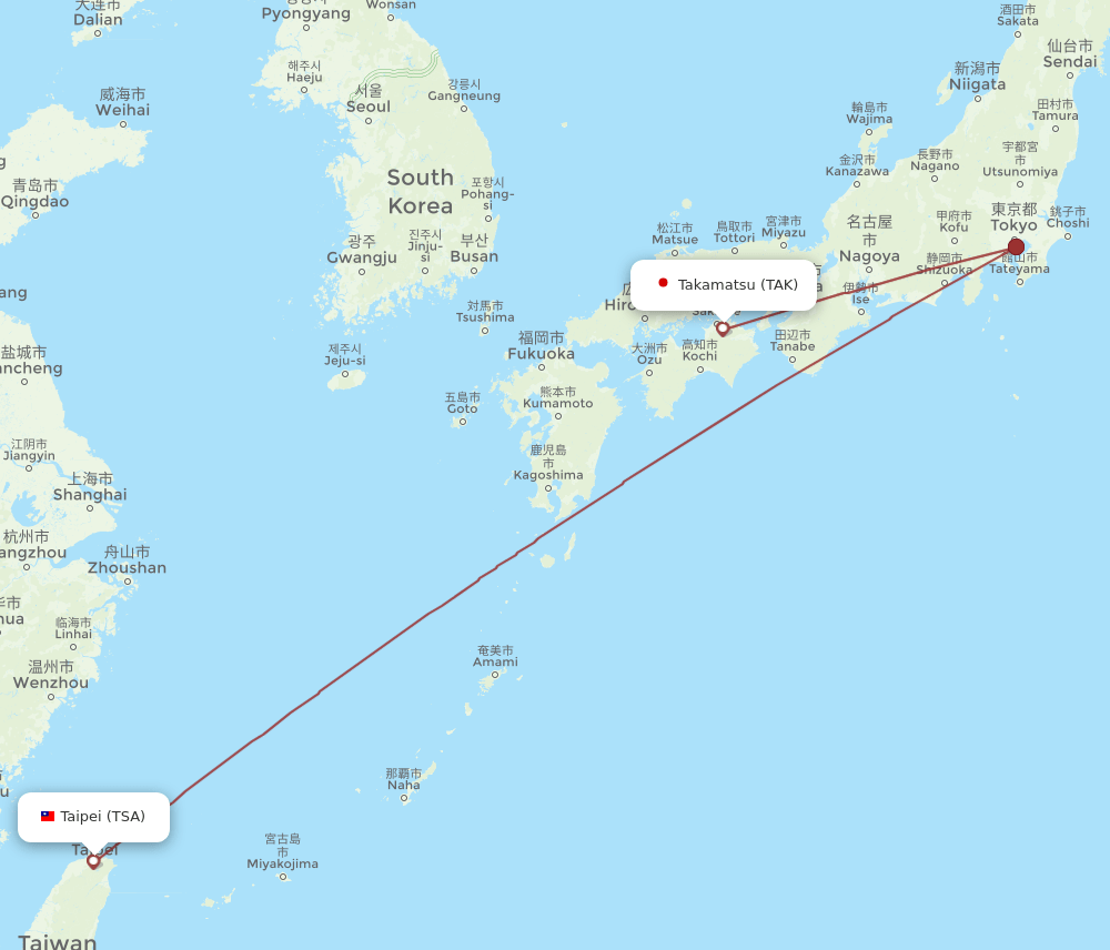 TSA-TAK flight routes