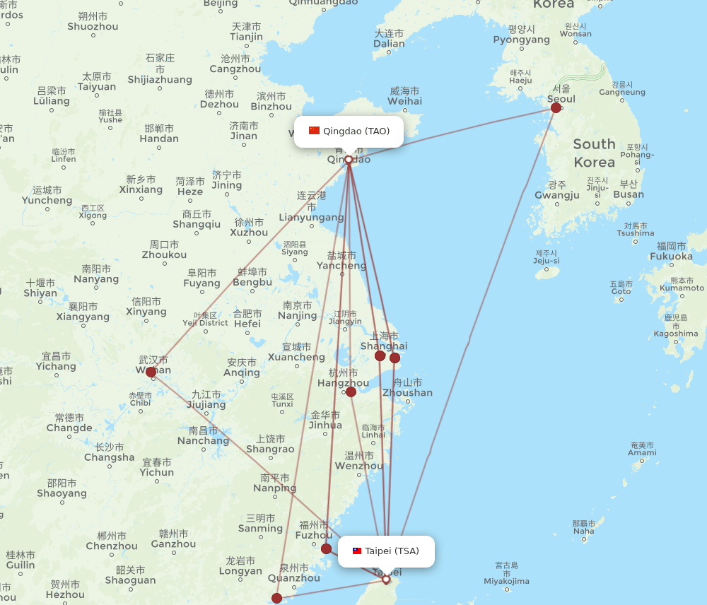 TSA-TAO flight routes