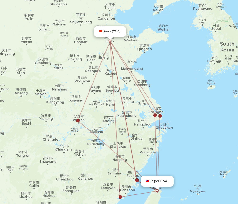 TSA-TNA flight routes