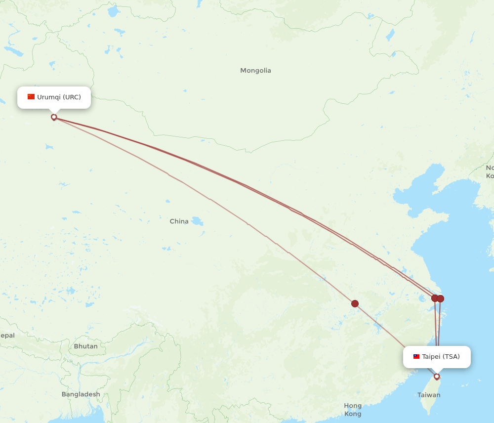 TSA-URC flight routes