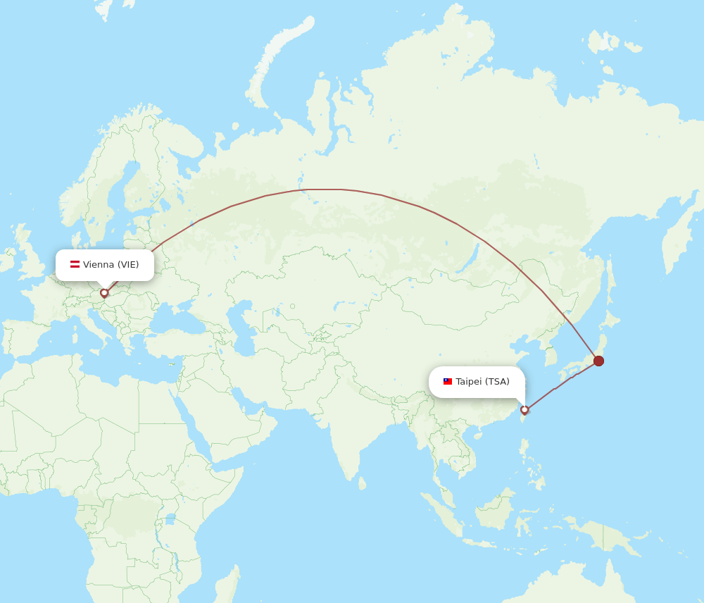 TSA to VIE flights and routes map