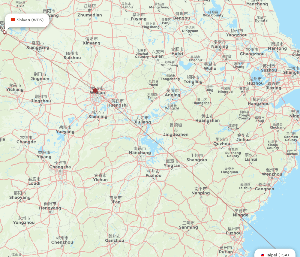 Flights From Shiyan To Taipei WDS To TSA Flight Routes flights-from-shiyan-to-taipei-wds-to-tsa-flight-routes