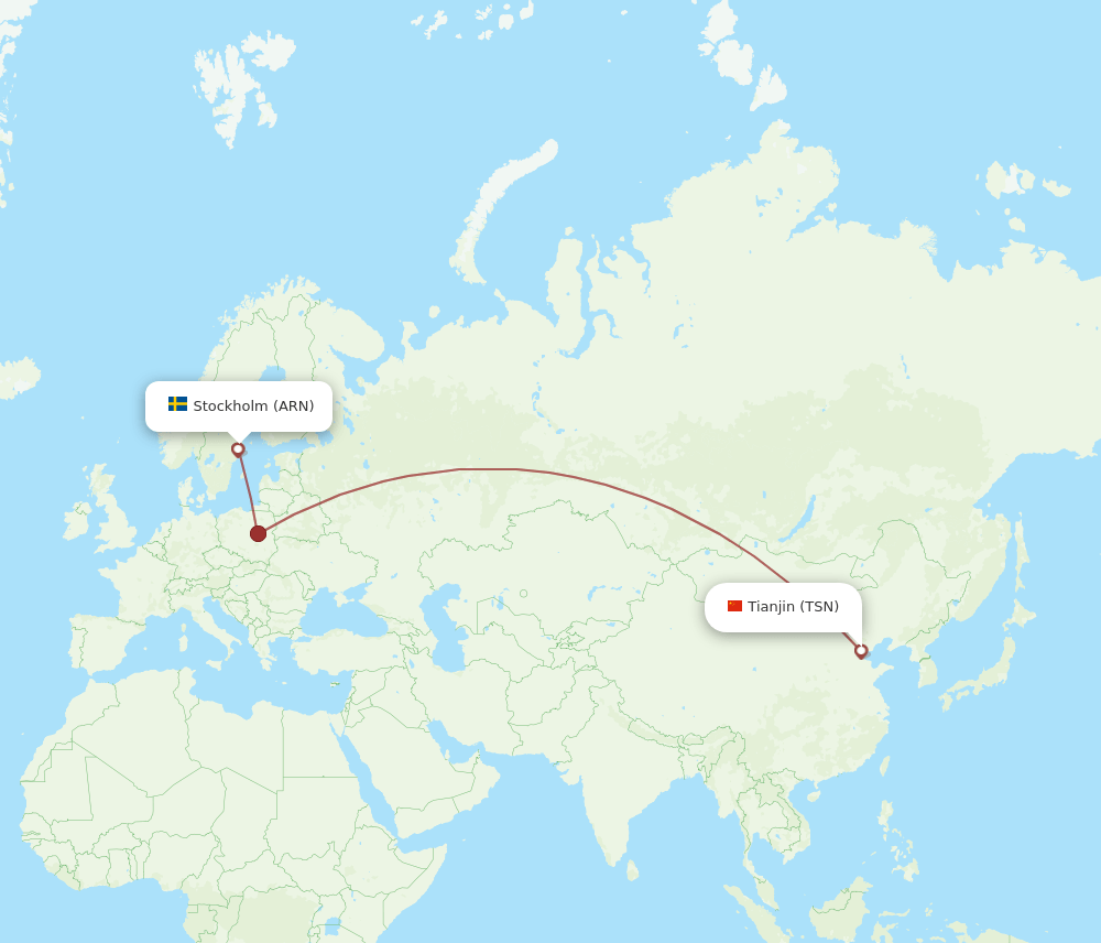 TSN-ARN flight routes