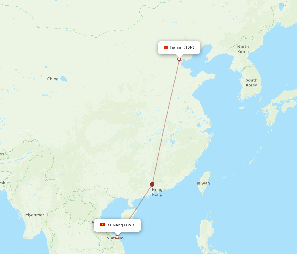 TSN-DAD flight routes