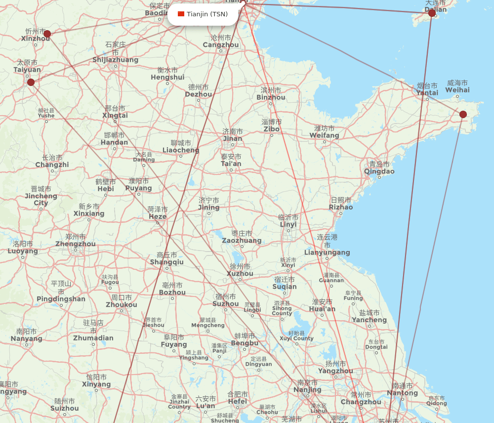 TSN-HGH flight routes