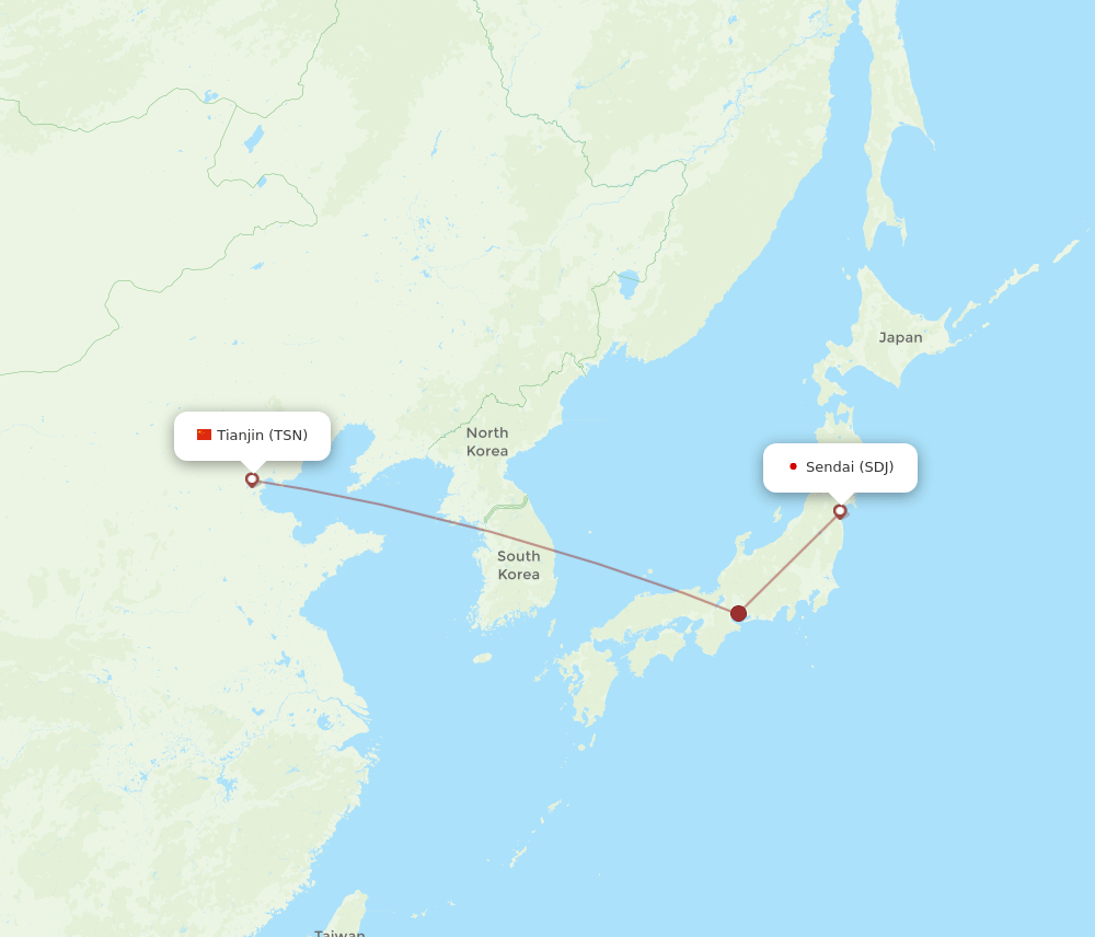 TSN-SDJ flight routes
